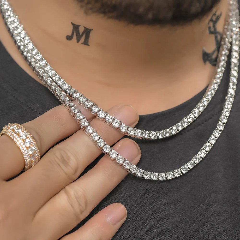 Alloy Tennis Chain - White Gold - Vercetti