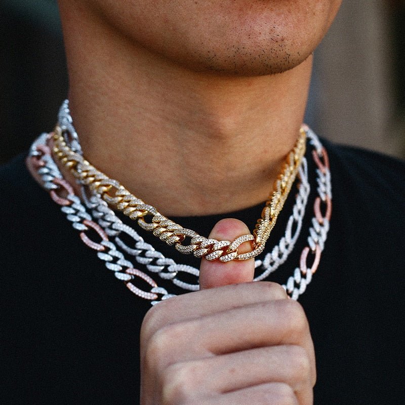 Iced Figaro Chain - Gold - Vercetti