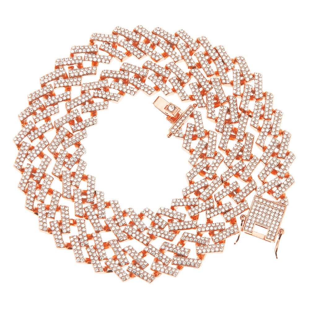 Iced Link Chain - Rose Gold - Vercetti