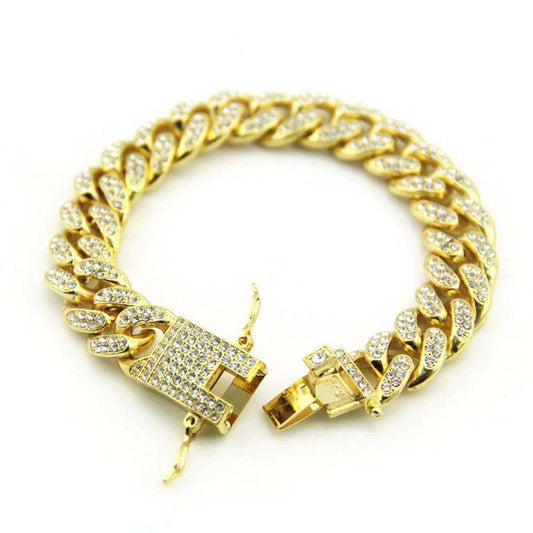 20MM Iced Cuban Bracelet - Gold - Vercetti