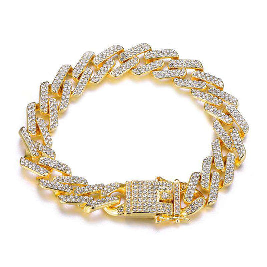 Iced Link Bracelet - Gold - Vercetti