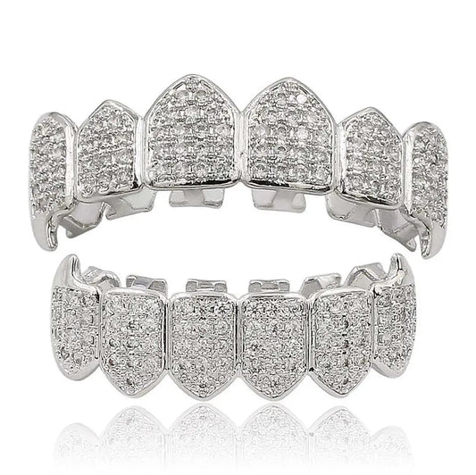 Iced Out Grillz - White Gold - Vercetti